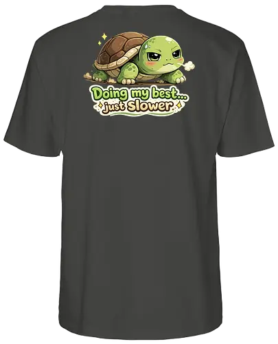 Doing my best… just slower Back - Smilow, Twitch, Streamer, Katze, Chaos, Turtle - Fairtrade T-Shirt