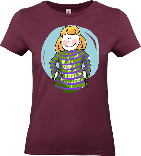 Für heute habe ich keinen Plan... - Ringelpullisprüche, Ringeldinger, streifenweise, Spruch, Weisheit, Motivation, Ringelpulli, SprücheShirt, Cartoon Illustration, Statement, Handgezeichnet, Humor, Selbstironie, Streifenpulli, Spruchshirt, deutsch - Standard T-Shirt (Women)
