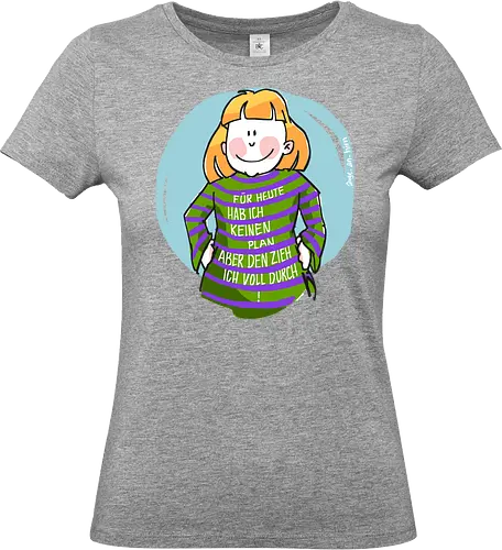 Für heute habe ich keinen Plan... - Ringelpullisprüche, Ringeldinger, streifenweise, Spruch, Weisheit, Motivation, Ringelpulli, SprücheShirt, Cartoon Illustration, Statement, Handgezeichnet, Humor, Selbstironie, Streifenpulli, Spruchshirt, deutsch - Standard T-Shirt (Women)
