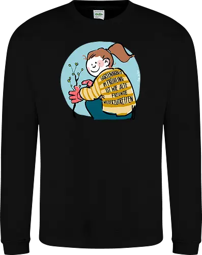 Gartenarbeit im Frühling.. - Ringelpullisprüche, Ringeldinger, streifenweise, Spruch, Weisheit, Motivation, Ringelpulli, SprücheShirt, Cartoon Illustration, Statement, Handgezeichnet, Humor, Selbstironie, Streifenpulli, Spruchshirt, deutsch - Sweatshirt