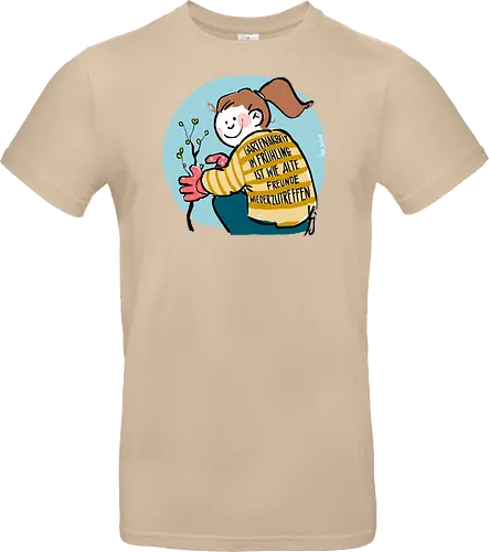 Gartenarbeit im Frühling.. - Ringelpullisprüche, Ringeldinger, streifenweise, Spruch, Weisheit, Motivation, Ringelpulli, SprücheShirt, Cartoon Illustration, Statement, Handgezeichnet, Humor, Selbstironie, Streifenpulli, Spruchshirt, deutsch - Standard T-Shirt