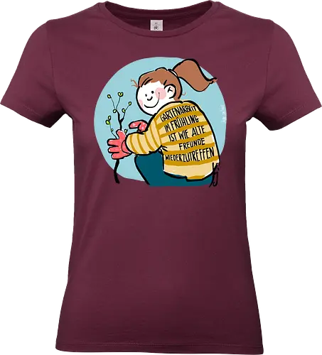 Gartenarbeit im Frühling.. - Ringelpullisprüche, Ringeldinger, streifenweise, Spruch, Weisheit, Motivation, Ringelpulli, SprücheShirt, Cartoon Illustration, Statement, Handgezeichnet, Humor, Selbstironie, Streifenpulli, Spruchshirt, deutsch - Standard T-Shirt (Women)