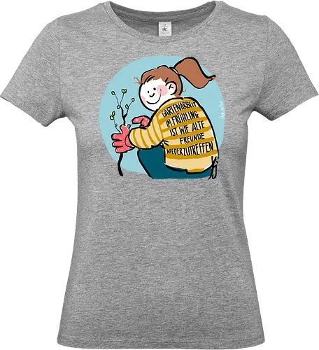 Gartenarbeit im Frühling.. - Ringelpullisprüche, Ringeldinger, streifenweise, Spruch, Weisheit, Motivation, Ringelpulli, SprücheShirt, Cartoon Illustration, Statement, Handgezeichnet, Humor, Selbstironie, Streifenpulli, Spruchshirt, deutsch - Standard T-Shirt (Women)