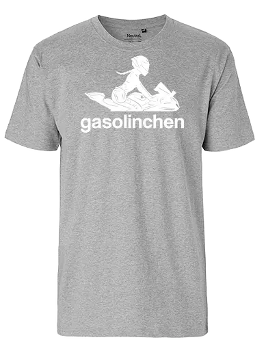 Gasolinchen print weiß - logo, motorrad, bikergirl, creator - Fairtrade T-Shirt