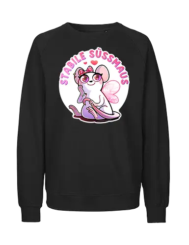 Stabile Süßmaus - süßmaus, maus, stabil, Fee, niedlich, comic, cute - Fairtrade Sweatshirt