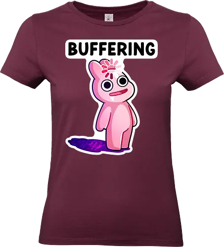 Buffering - Buffering, Bunnie, Hase, comic, Lustig, afk, lag, rosa - Standard T-Shirt (Women)