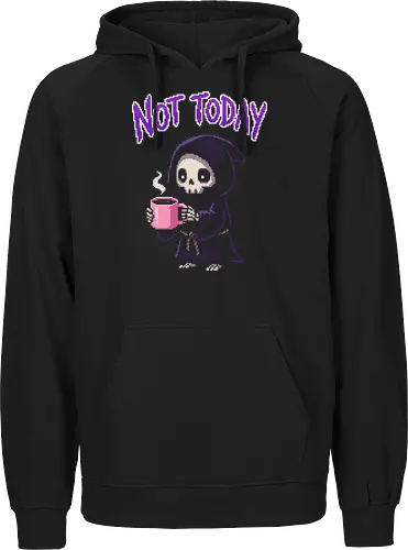 "Not Today" Pixel Art Grim Reaper - Cute Coffee Skeleton Tee