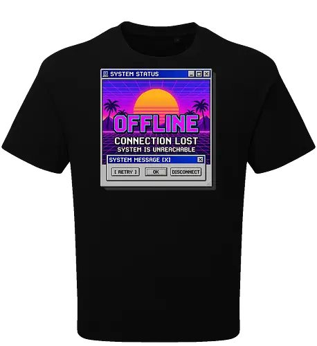 Retro Vaporwave Offline Connection Lost System Error Tee
