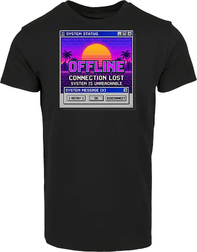 Retro Vaporwave Offline Connection Lost System Error Tee