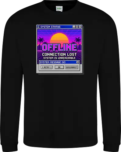 Retro Vaporwave Offline Connection Lost System Error Tee