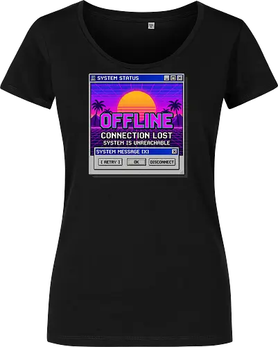 Retro Vaporwave Offline Connection Lost System Error Tee