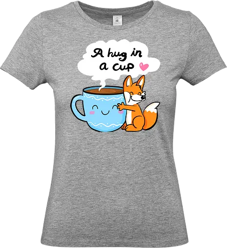 A hug in a cup - Tee, Kaffee, Kakao, Hug, Fuchs - Standard T-Shirt (Women)