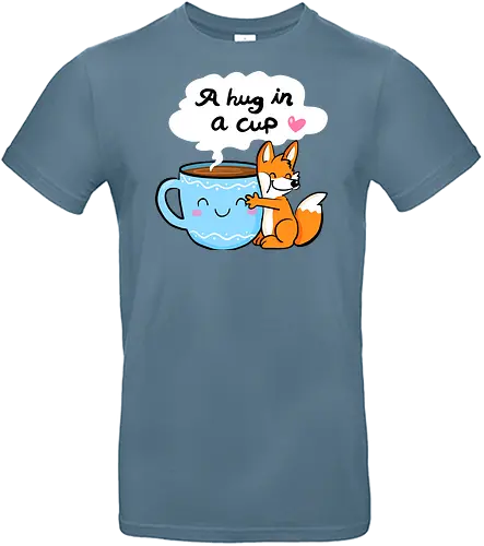 A hug in a cup - Tee, Kaffee, Kakao, Hug, Fuchs - Standard T-Shirt