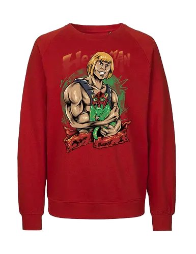 men love cat  - master, heman, skeleton, skull, vintage, classic, cat, kitty, cat lover, pet, animal, movie, cartoon, 80s, 90s, popart - Fairtrade Sweatshirt