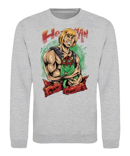 men love cat  - master, heman, skeleton, skull, vintage, classic, cat, kitty, cat lover, pet, animal, movie, cartoon, 80s, 90s, popart - Sweatshirt