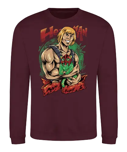 men love cat  - master, heman, skeleton, skull, vintage, classic, cat, kitty, cat lover, pet, animal, movie, cartoon, 80s, 90s, popart - Sweatshirt