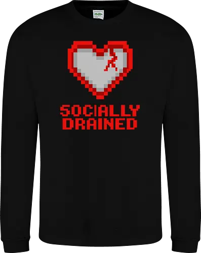 Socially Drained Broken Pixel Heart - Retro Introvert Aesthetic