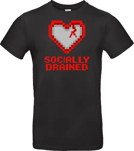 Socially Drained Broken Pixel Heart - Retro Introvert Aesthetic