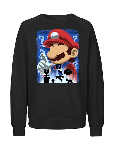 Classic Blue Jumpman - Mario, Klemptner - Fairtrade Sweatshirt