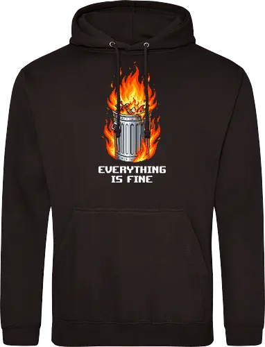 Retro Pixel Dumpster Fire - Chaotic Hot Mess Tee