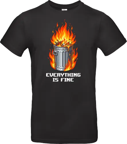 Retro Pixel Dumpster Fire - Chaotic Hot Mess Tee