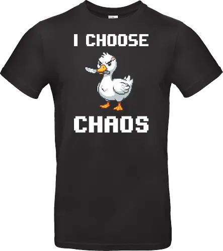 Angry Pixel Duck with Knife - Chaotic Retro Bird Tee