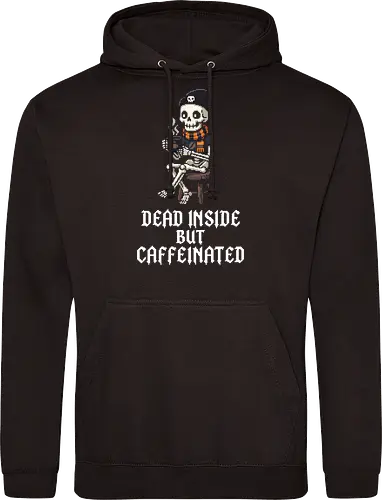 Cozy Coffee Skeleton - Retro Pixel Art Hipster Bones