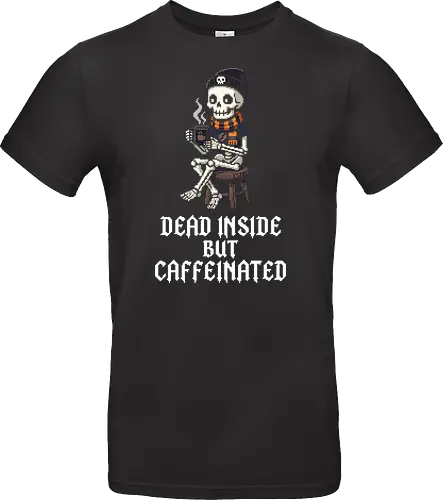 Cozy Coffee Skeleton - Retro Pixel Art Hipster Bones