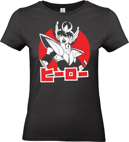 Ritter mit Geflügelter Rüstung - Seiya Pegasus Shirt, Saint Seiya Ritter des Zodiak, Anime Kleidung, Pegasus Rüstung, ヒーロー Hero, Otaku Kultur, japanischer Streetwear, 90er Anime, Nerd Shirt, Geek Geschenk, rotes japanisches Poster, Shonen Jump, Anime Nostalgie, japanischer Druck, Ritter der Athena Shirt - Standard T-Shirt (Women)