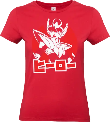Ritter mit Geflügelter Rüstung - Seiya Pegasus Shirt, Saint Seiya Ritter des Zodiak, Anime Kleidung, Pegasus Rüstung, ヒーロー Hero, Otaku Kultur, japanischer Streetwear, 90er Anime, Nerd Shirt, Geek Geschenk, rotes japanisches Poster, Shonen Jump, Anime Nostalgie, japanischer Druck, Ritter der Athena Shirt - Standard T-Shirt (Women)