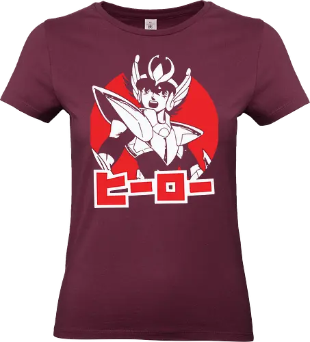 Ritter mit Geflügelter Rüstung - Seiya Pegasus Shirt, Saint Seiya Ritter des Zodiak, Anime Kleidung, Pegasus Rüstung, ヒーロー Hero, Otaku Kultur, japanischer Streetwear, 90er Anime, Nerd Shirt, Geek Geschenk, rotes japanisches Poster, Shonen Jump, Anime Nostalgie, japanischer Druck, Ritter der Athena Shirt - Standard T-Shirt (Women)