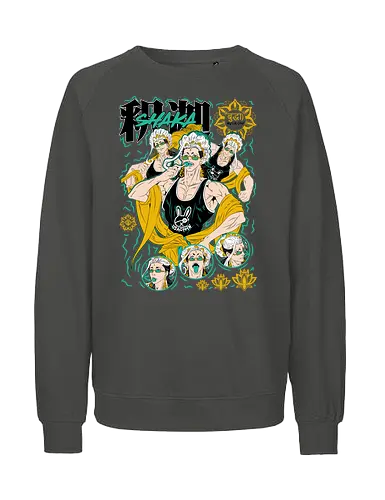 Buddha – Enlightened Warrior - record of ragnarok, buddha ragnarok, anime buddha, enlightened warrior, divine fighter, god vs human, anime battle, manga series, spiritual power, anime art, enlightened one, warrior monk, anime aesthetic, divine battle, shuumatsu no valkyrie - Fairtrade Sweatshirt