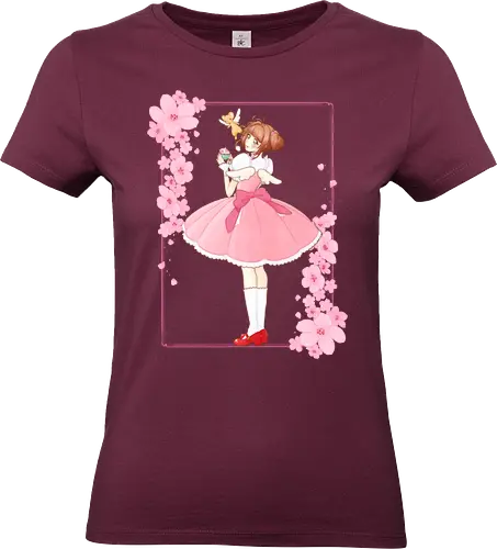 Sakura Cupcake - sakura, ccs, cardcaptor, cute, cherry blossom, cupcake, pink - Standard T-Shirt (Women)