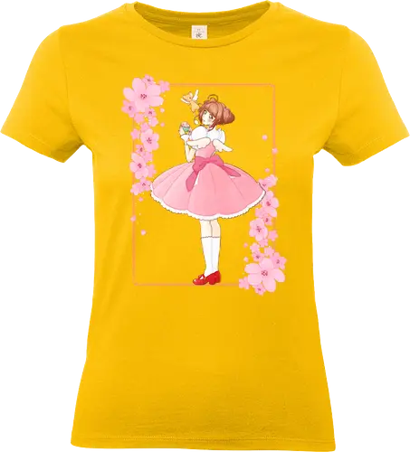Sakura Cupcake - sakura, ccs, cardcaptor, cute, cherry blossom, cupcake, pink - Standard T-Shirt (Women)