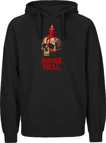 Raise Hell Gothic Skull - Melting Red Candle Pixel Art