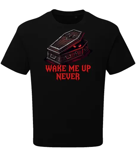 Wake Me Up Never - Gothic Coffin Pixel Art Vampire Tee