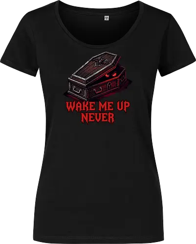 Wake Me Up Never - Gothic Coffin Pixel Art Vampire Tee