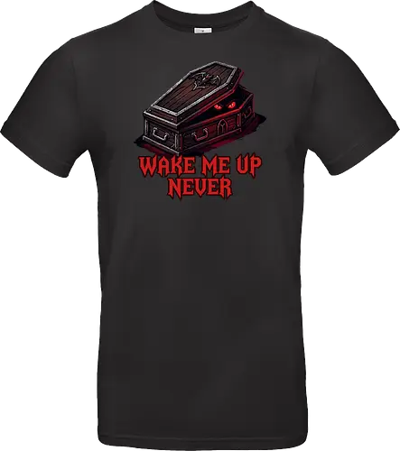 Wake Me Up Never - Gothic Coffin Pixel Art Vampire Tee