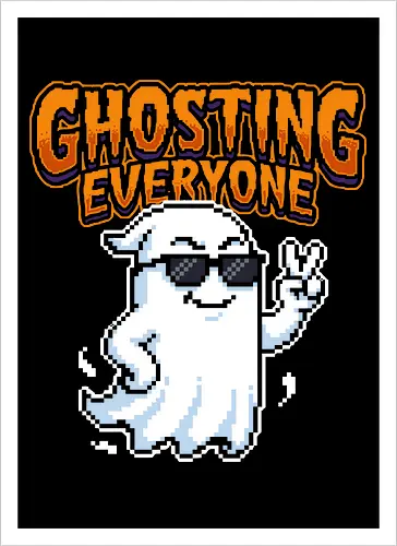 Ghosting Everyone - Cool Pixel Art Ghost Introvert Tee