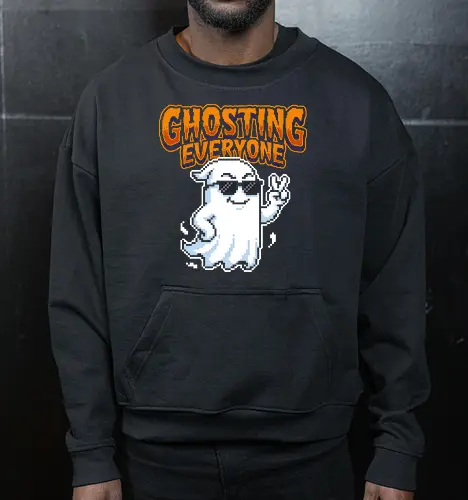 Ghosting Everyone - Cool Pixel Art Ghost Introvert Tee