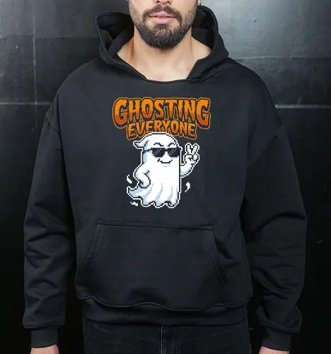 Ghosting Everyone - Cool Pixel Art Ghost Introvert Tee