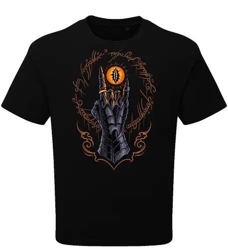 the cursed one - tlotr, hand, metalhead, metalhand, ring, evil, demon, knight, medieval, eyes, movie, legend - Oversize T-Shirt