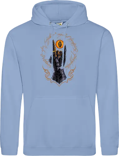 the cursed one - tlotr, hand, metalhead, metalhand, ring, evil, demon, knight, medieval, eyes, movie, legend - Standard Hoodie