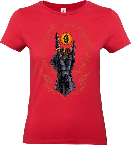 the cursed one - tlotr, hand, metalhead, metalhand, ring, evil, demon, knight, medieval, eyes, movie, legend - Standard T-Shirt (Women)