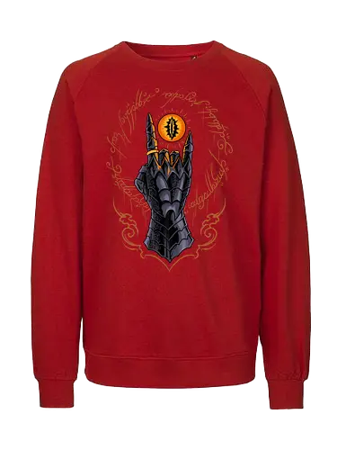 the cursed one - tlotr, hand, metalhead, metalhand, ring, evil, demon, knight, medieval, eyes, movie, legend - Fairtrade Sweatshirt