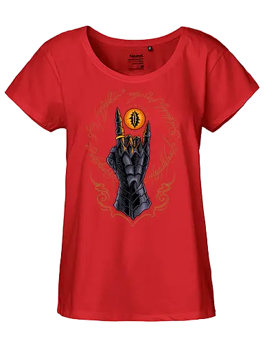 the cursed one - tlotr, hand, metalhead, metalhand, ring, evil, demon, knight, medieval, eyes, movie, legend - Fairtrade Girl Shirt