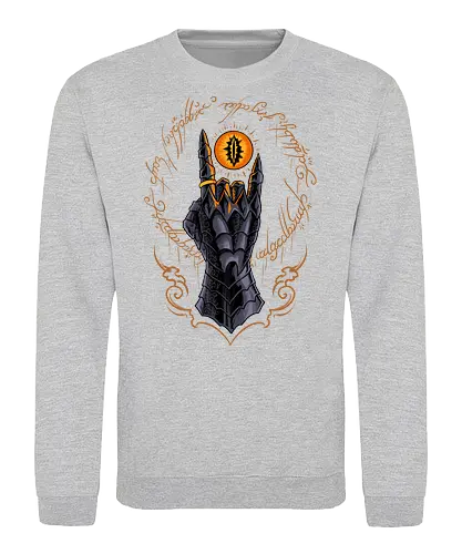 the cursed one - tlotr, hand, metalhead, metalhand, ring, evil, demon, knight, medieval, eyes, movie, legend - Sweatshirt