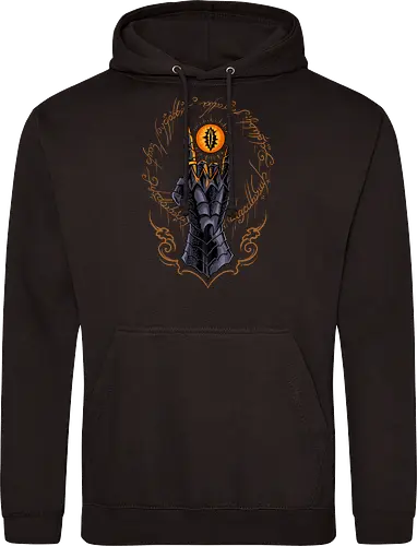 the cursed one - tlotr, hand, metalhead, metalhand, ring, evil, demon, knight, medieval, eyes, movie, legend - Standard Hoodie