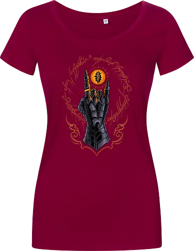 the cursed one - tlotr, hand, metalhead, metalhand, ring, evil, demon, knight, medieval, eyes, movie, legend - Women T-Shirt