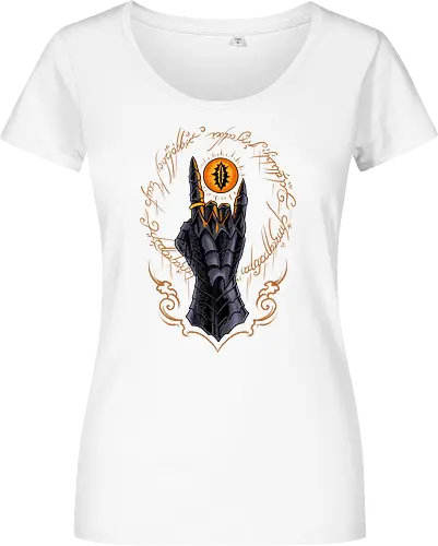 the cursed one - tlotr, hand, metalhead, metalhand, ring, evil, demon, knight, medieval, eyes, movie, legend - Women T-Shirt